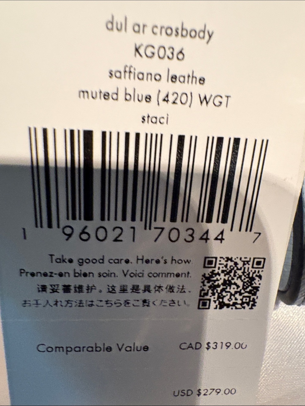 kate spade NWT Stacie Dual Zip Saffiano Leather in Muted Blue MSRP $279 - Picture 4 of 11